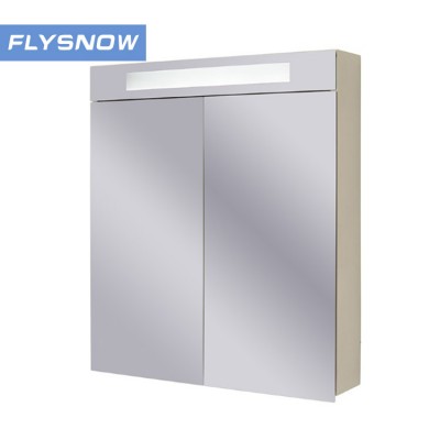 plastic bathroom LED mirror cabinet with light