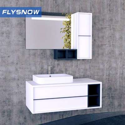 modern single sink bathroom vanity PVC european design bathroom cabinet