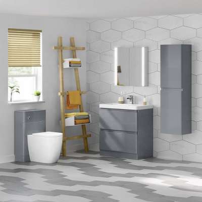 UK market Knock down MDF modern furniture set bathroom vanity