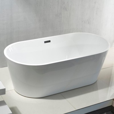 Acrylic Simple white center drain Modern Soaking Shower Freestanding Deep Bathtub Cheap price