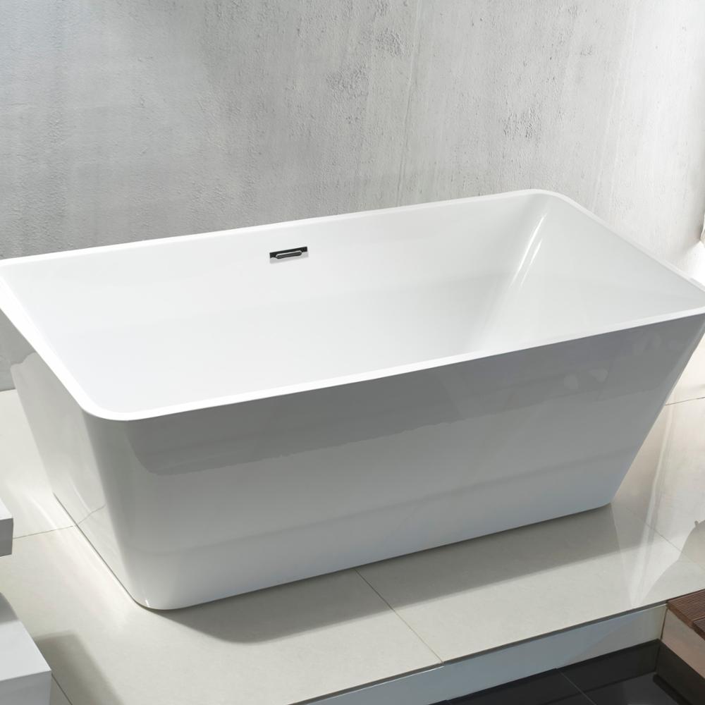 Acrylic Simple white center drain Modern Soaking Shower Freestanding Deep Bathtub Cheap price