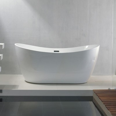 Acrylic Simple white center drain Modern Soaking Shower Freestanding Deep Bathtub Cheap price